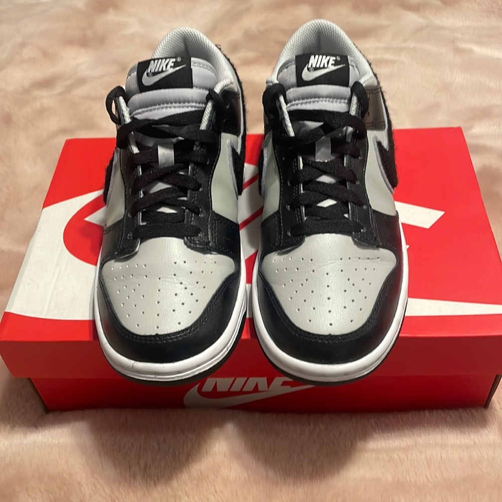 Nike Dunk Low Chenille Swoosh Black Grey